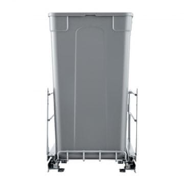 VEVOR Vlečni dvojni smetnjak 27 QT podgradni zabojnik za odpadke 56x29x485 cm siva