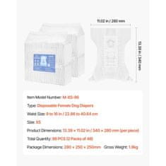 VEVOR Enkratne plenice za psičke ženske 340x280 mm XS 96 kosov