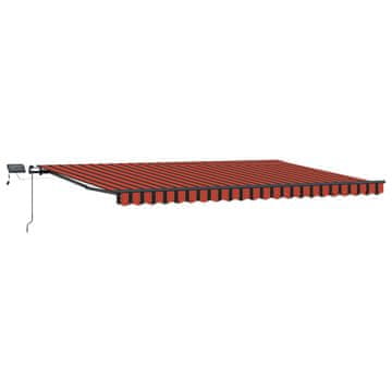 Vidaxl Vlečna tenda oranžna in rjava 500 × 300 cm Tkanina in aluminij