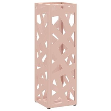 Vidaxl Stojalo za dežnik Roza 15,5 x 15,5 x 49 cm Kovina