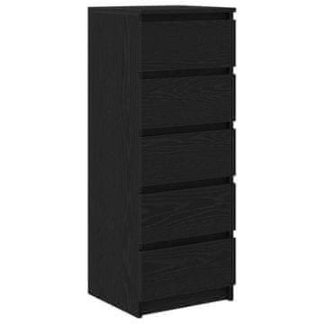 Vidaxl Komoda s predali črna hrast 37,5x35x99 cm inženirski les