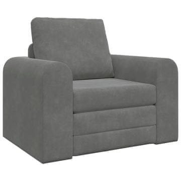 Vidaxl Sofa postelja Temno siva 98 x 71 x 83 cm Žamet
