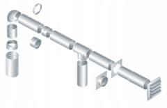 VENTS Fiksno ravno prezračevalno koleno, ki povezuje kanal 220x90 mm z VENTS fi125