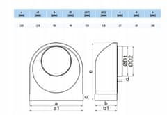 VENTS Fiksno ravno prezračevalno koleno, ki povezuje kanal 220x90 mm z VENTS fi125