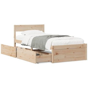 Vidaxl Posteljni okvir brez vzmetnice 90x200 cm trdna borovina