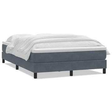 Vidaxl Box spring posteljni z vzmetnico temno siv 160x210 cm žamet