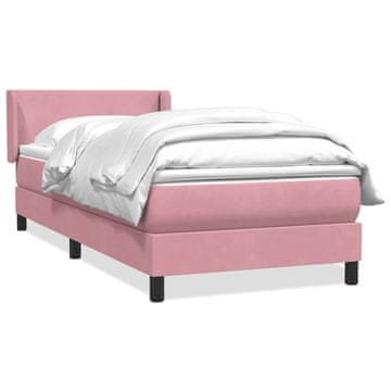 Vidaxl Box spring postelja z vzmetnico roza 80x220 cm žamet