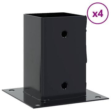 Vidaxl Podstavki za stebre Kvadratni 4 kosi Antracit 81x81 mm