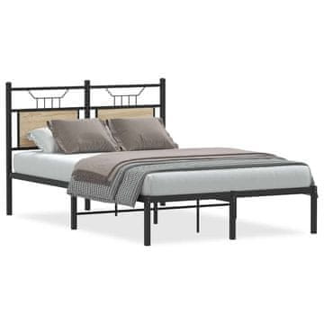 Vidaxl Posteljni okvir brez vzmetnice hrast 120x200 cm inženirski les
