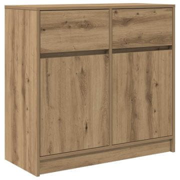 Vidaxl Komoda s predalom artisan hrast 80x34x76 cm inženirski les