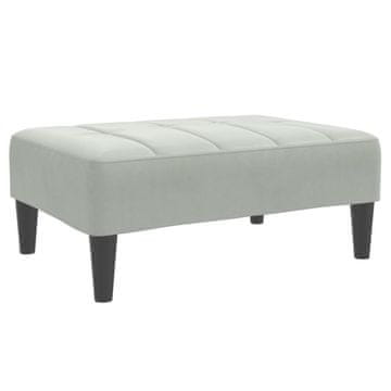 Vidaxl Stolček za noge svetlo siv 77x55x31 cm žamet