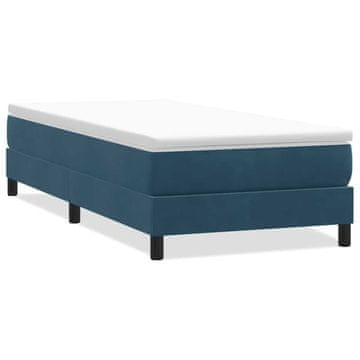Vidaxl Box spring postelja brez vzmetnico temno modra 80x220 cm žamet