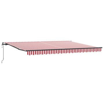 Vidaxl Retraktilna tenda Rdeča in bela 450 × 350 cm