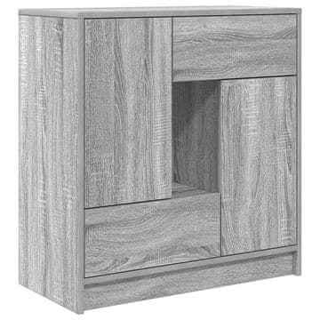 Vidaxl Komoda s predali in vrati, siva sonoma, 70,5x34x74,5 cm