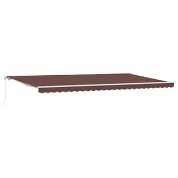Vidaxl Ročno zložljiva tenda rjava 500x300 cm