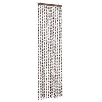 Vidaxl Zavesa proti mrčesu taupe in bela 56x200 cm šenilja