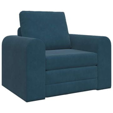 Vidaxl Sofa postelja Modra 98 x 71 x 83 cm Žamet