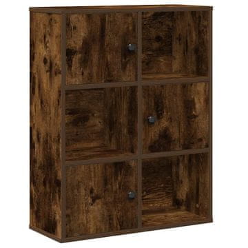 Vidaxl Knjižna omara dimljeni hrast 60x24x76,5 cm inženirski les