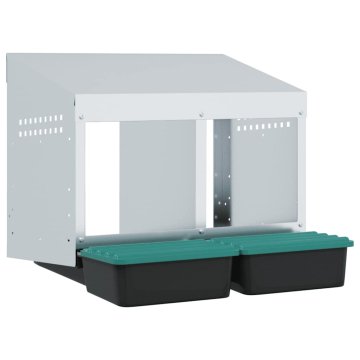 Vidaxl Gnezdilnica za piščance z 2 predelkoma, stenska, pocinkana jekla