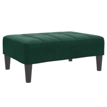 Vidaxl Stolček za noge temno zelen 77x55x31 cm žamet