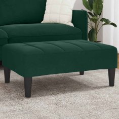 Vidaxl Stolček za noge temno zelen 77x55x31 cm žamet
