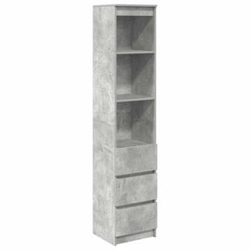 Vidaxl Visoka omara betonsko siva 37,5x35x180 cm inženirski les