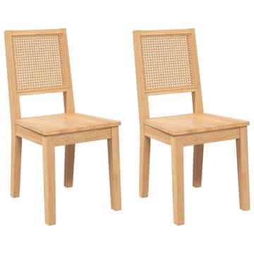 Vidaxl Jedilni stoli 2 kosa masivne lesene gume