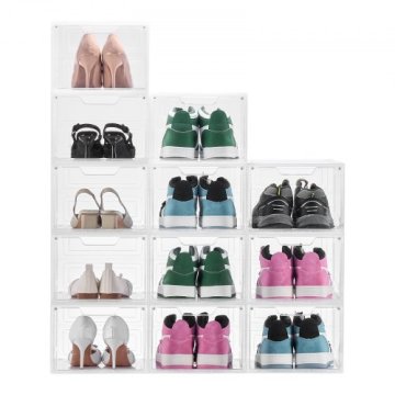 VEVOR Škatla za shranjevanje čevljev 12 kosov 34x25x184 cm bela