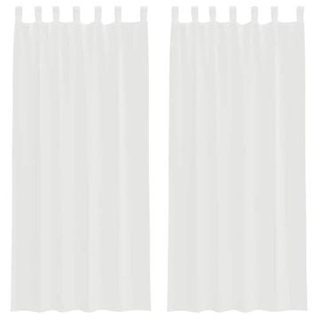 Vidaxl Voile zavese z zankami 2 kosa Bela 140x245 cm