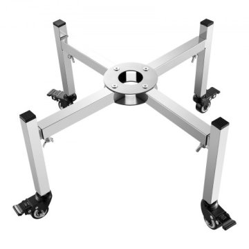 VEVOR Nastavljiv podstavek za ogenj z 4 kolesci 555x555x26 cm iz nerjavečega jekla