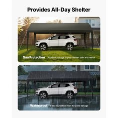 VEVOR Avto nadstrešek 305x609x287 m Siva