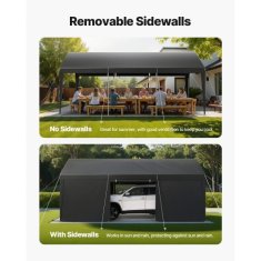 VEVOR Avto nadstrešek 305x609x287 m Siva
