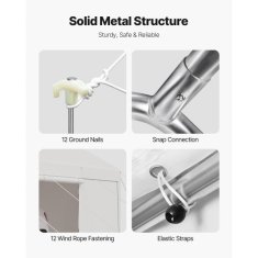 VEVOR Avto nadstrešek 305x609x287 m bel