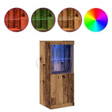 Vidaxl LED bočni predalnik Star les 41 x 37 x 100 cm Inženirski les
