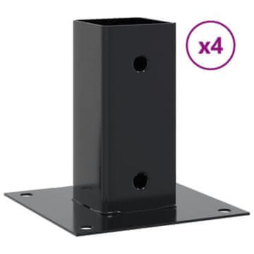 Vidaxl Podstavki za stebre Kvadratni 4 kosi Antracit 71x71 mm