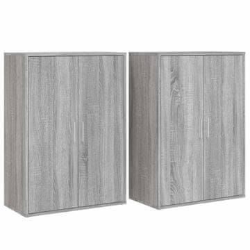 Vidaxl Komoda 2 kosa siva sonoma 60x31x84 cm inženirski les