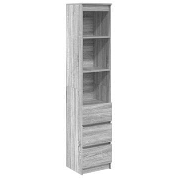Vidaxl Visoka omara siva sonoma 37,5x35x180 cm inženirski les