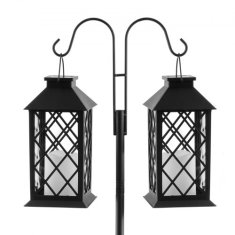 VEVOR Dvojni obešalnik Shepherds Hooks 8 kosov 295x250x1560 mm črna