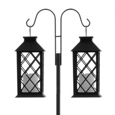 VEVOR Dvojni vrtni kavlji Shepherds Hooks zunanji 295x250x2345 mm črni