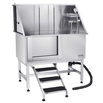 VEVOR Postaja za pranje psov 127x70x1545 cm srebrna
