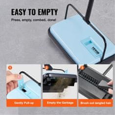 VEVOR Ročni metlični sesalnik za tla 1120x230x160 mm modra