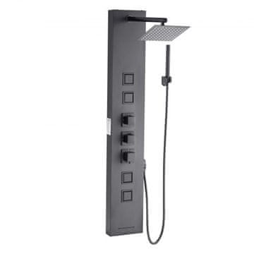 VEVOR Tuš panel stolp sistem 1240x200x545 mm Črna