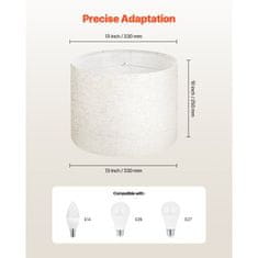 VEVOR Abajur boben 33x33x25 cm svetlo laneno