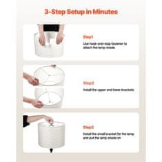 VEVOR Abajur boben 33x33x25 cm svetlo laneno