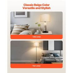 VEVOR Abajur boben 33x33x25 cm svetlo laneno