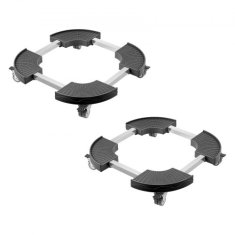 VEVOR Voziček za smetnjak nastavljiva podlaga z valji 38x38x11 cm črna