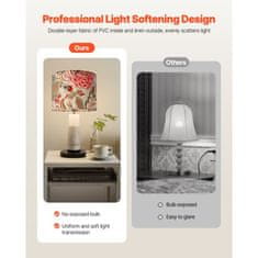 VEVOR Abajur boben 33x33x25 cm temno cvetlični vzorec