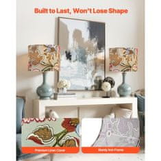 VEVOR Abajur boben 33x33x25 cm temno cvetlični vzorec