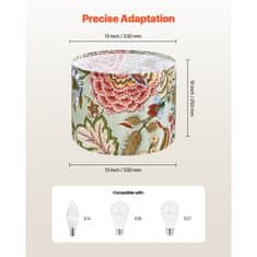 VEVOR Abajur boben 33x33x25 cm temno cvetlični vzorec