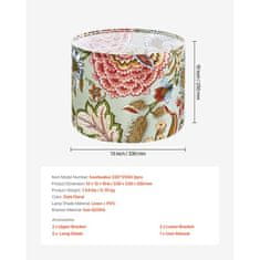 VEVOR Abajur boben 33x33x25 cm temno cvetlični vzorec